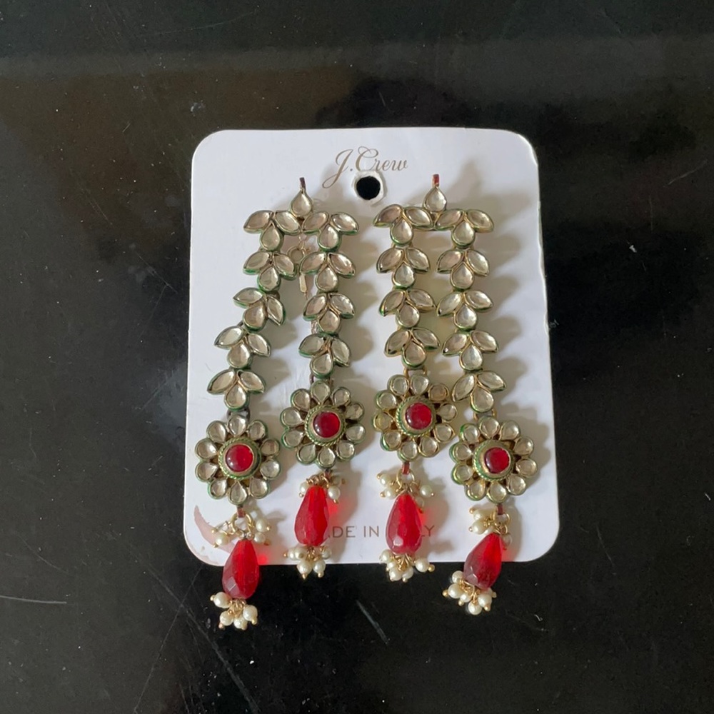 Indian style brass dangle earrings